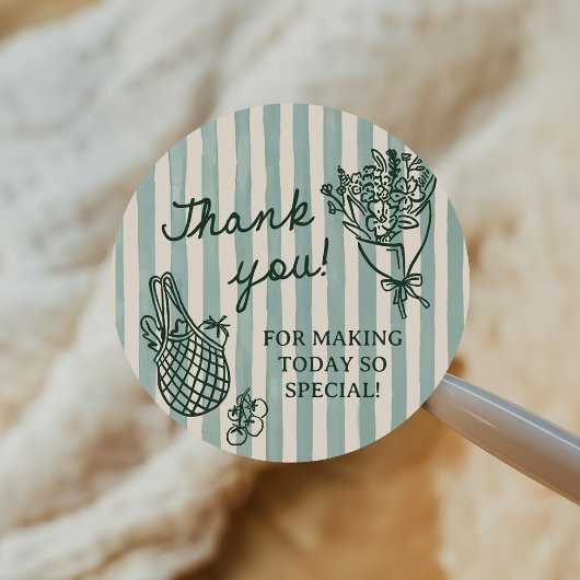 市場から届いたばかりの手描きの花嫁のシャワー ラウンドシール