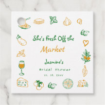 市場から届いたばかりの手描きの花嫁シャワー