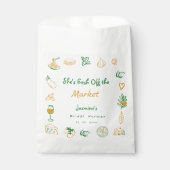 市場から届いたばかりの手描きの花嫁シャワー フェイバーバッグ (正面)