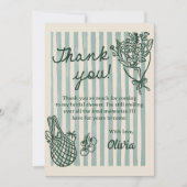 市場から届いたばかりの手描き ブライダルシャワー サンキューカード (正面)