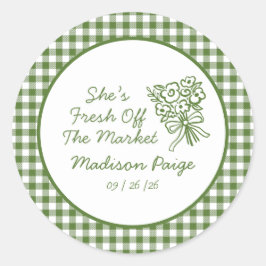 市場から届いたばかりの気まぐれなフレッシュグリーンのお姫様歓迎会 ラウンドシール