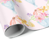 市場から届いたばかりの水彩ブルー・ウィムジカル ラッピングペーパー (ロールコーナー)