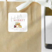 市場から届いたばかりの水彩画 ブライダルシャワー スクエアシール