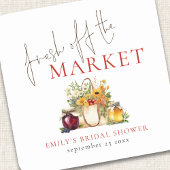 市場から届いたばかりの水彩画 ブライダルシャワー スクエアシール