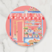 市場から届いたばかりの水彩花イラストのウェディングシャワー フェイバータグ (裏面)