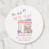 市場から届いたばかりの水彩花イラストのウェディングシャワー フェイバータグ (正面)