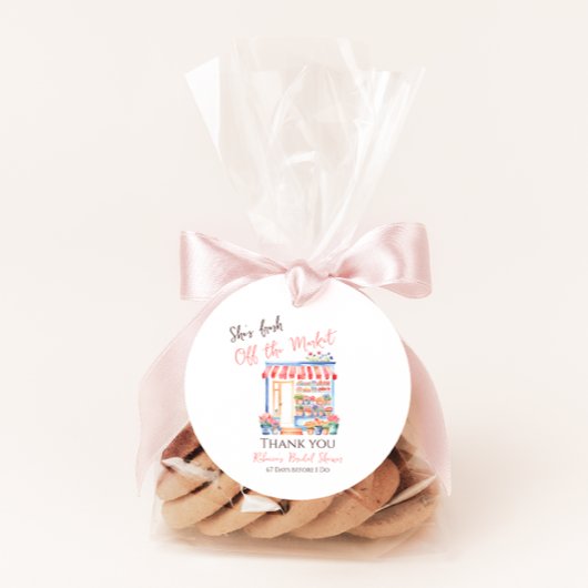 市場から届いたばかりの水彩花イラストのウェディングシャワー フェイバータグ