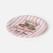 市場から届いたばかりの真っ赤なブライダルシャワー ペーパープレート (アングル)