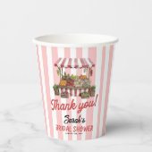 市場から届いたばかりの真っ赤なブライダルシャワー 紙コップ (正面)