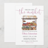市場から届いたばかりの素朴なブライズシャワー 招待状 (正面/裏面)