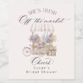 市場から届いたばかりの花台 ブライダルシャワー ワインラベル (シングルラベル)