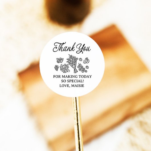 市場から届いたばかりの花嫁のシャワー、ファーマーズマーケット ラウンドシール