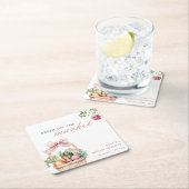 市場から届いたばかりの花嫁シャワー スクエアペーパーコースター (インサイチュ)