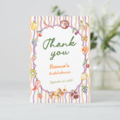 市場から届いたばかりの遊び心あふれるブライダルシャワー サンキューカード (スタンド正面)