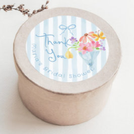 市場から届いたばかりの青い水彩画 ありがとうございます ラウンドシール