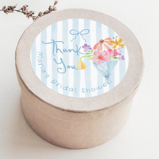 市場から届いたばかりの青い水彩画 ありがとうございます ラウンドシール