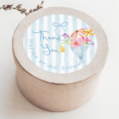 市場から届いたばかりの青い水彩画 ありがとう ラウンドシール