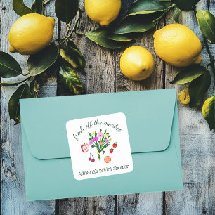 市場から届いたばかりの かわいいカスタム ブライダルシャワー スクエアシール