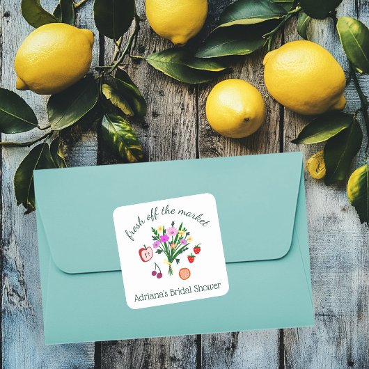 市場から届いたばかりの かわいいカスタム ブライダルシャワー スクエアシール