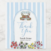 市場から届いたばかりの ブライダルシャワーのお礼 ワインラベル (シングルラベル)