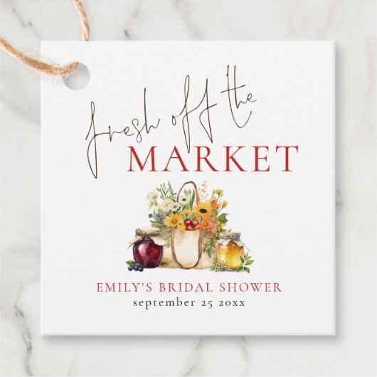 市場から届いたばかりの ブライダルシャワー フェイバータグ (正面)