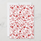 市場から届いたばかりの、気まぐれな赤い結婚前のお祝い 招待状 (裏面)