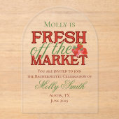 市場から届いたばかり - オーダーメイドのモダンなウェディング アクリル招待状 (正面)