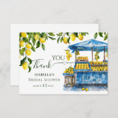 市場から届いたフレッシュなオレンジとレモンのブライダルシャワー サンキューカード (正面/裏面)