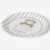 市場から届いたフレッシュなグリーンの結婚前お茶会 ペーパープレート (アングル)