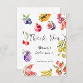 市場から届いたフレッシュなフルーツのウェディングシャワーのご案内 サンキューカード (正面/裏面)