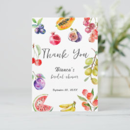 市場から届いたフレッシュなフルーツのウェディングシャワーのご案内 サンキューカード