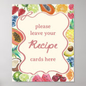 市場から届いたフレッシュなフルーツのブライダルシャワーレシピ ポスター (正面)