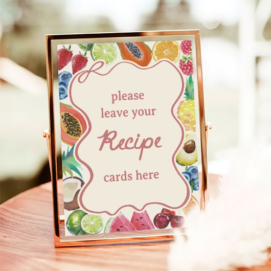 市場から届いたフレッシュなフルーツのブライダルシャワーレシピ ポスター