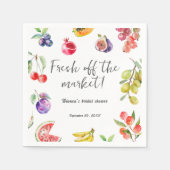 市場から届いたフレッシュなフルーツのブライダルシャワー スタンダードカクテルナプキン (正面)