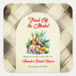 市場から届いたフレッシュなフルーツを使ったナチュラルなブライダルシャワー スクエアシール