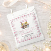 市場から届いたフレッシュなブライダルシャワー フェイバーバッグ (クリップ留めされた状態)