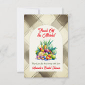 市場から届いたフレッシュな果物のブライダルシャワー サンキューカード (正面)