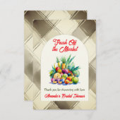 市場から届いたフレッシュな果物のブライダルシャワー サンキューカード (正面/裏面)