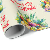 市場から届いたフレッシュな果物のブライダルシャワー ラッピングペーパー (ロールコーナー)