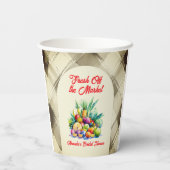市場から届いたフレッシュな果物のブライダルシャワー 紙コップ (裏面)