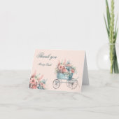 市場から届いたフレッシュな花のカート ブライダルシャワーのお礼 サンキューカード (正面)