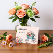 市場から届いたフレッシュな花のカート ブライダルシャワーのお礼