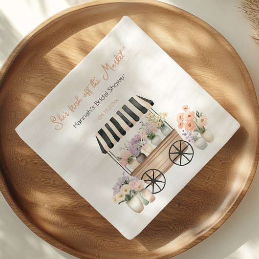 市場から届いたフレッシュな花のブライダルシャワー スタンダードカクテルナプキン