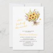 市場から届いたフレッシュな花のブライダルシャワー 招待状 (正面)