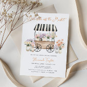 市場から届いたフレッシュな花のブライダルシャワー 招待状