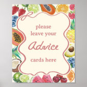 市場から届いた新鮮な果物の花嫁のシャワーアドバイス ポスター (正面)