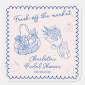 市場から撤退お洒落したブライダルシャワー スクエアシール (正面)