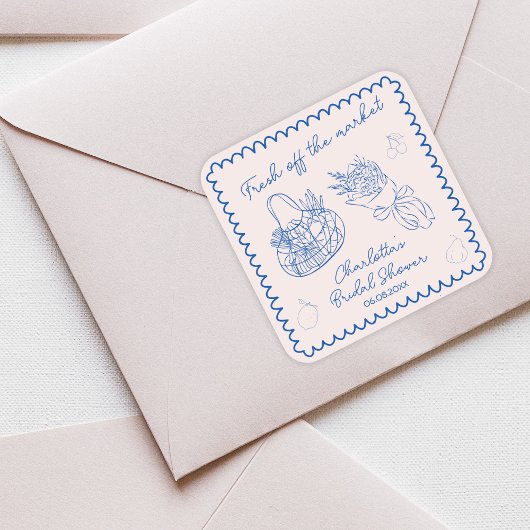 市場から撤退お洒落したブライダルシャワー スクエアシール