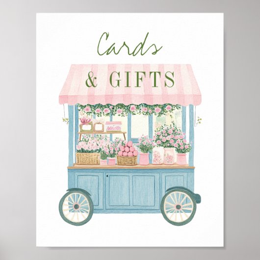 市場から新しいブライダルシャワーカードギフトサイン ポスター (正面)