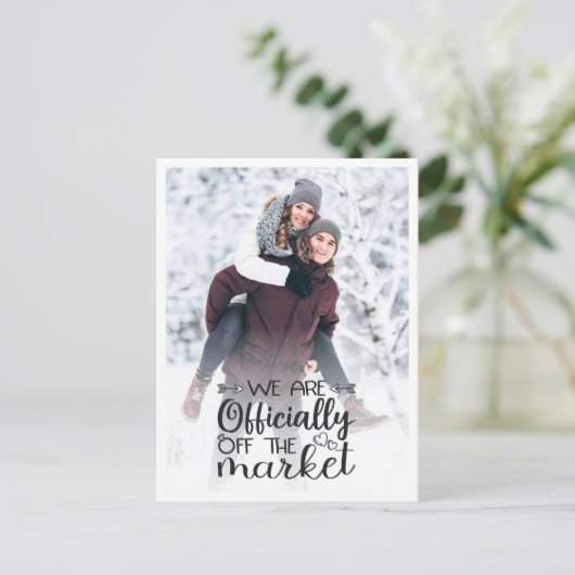 市場から正式に撤退しました 保存日付 ポストカード (スタンド正面)